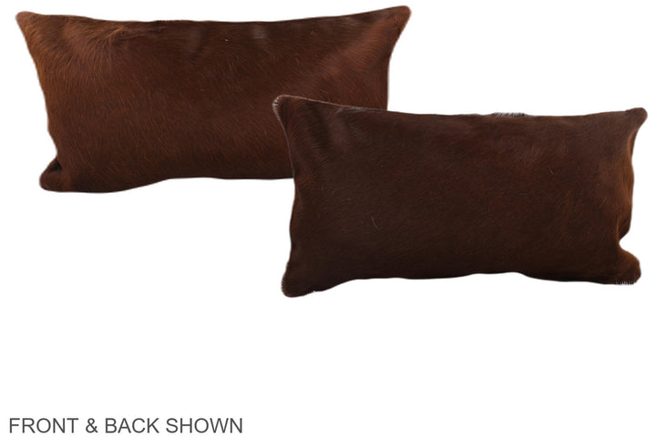 Solid Brown 12"x22" Brazilian Cowhide Pillow #A38003 by Hudson Hides