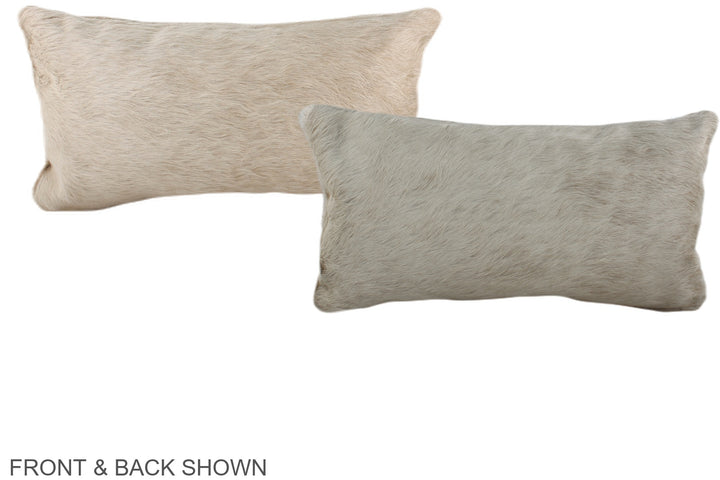 Ivory with Beige 12"x22" Brazilian Cowhide Pillow #A38004 by Hudson Hides