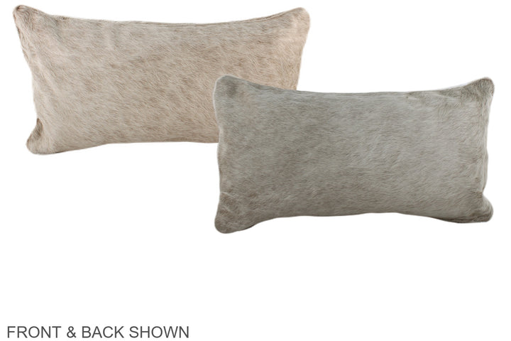 Ivory with Beige 12"x22" Brazilian Cowhide Pillow #A38013 by Hudson Hides
