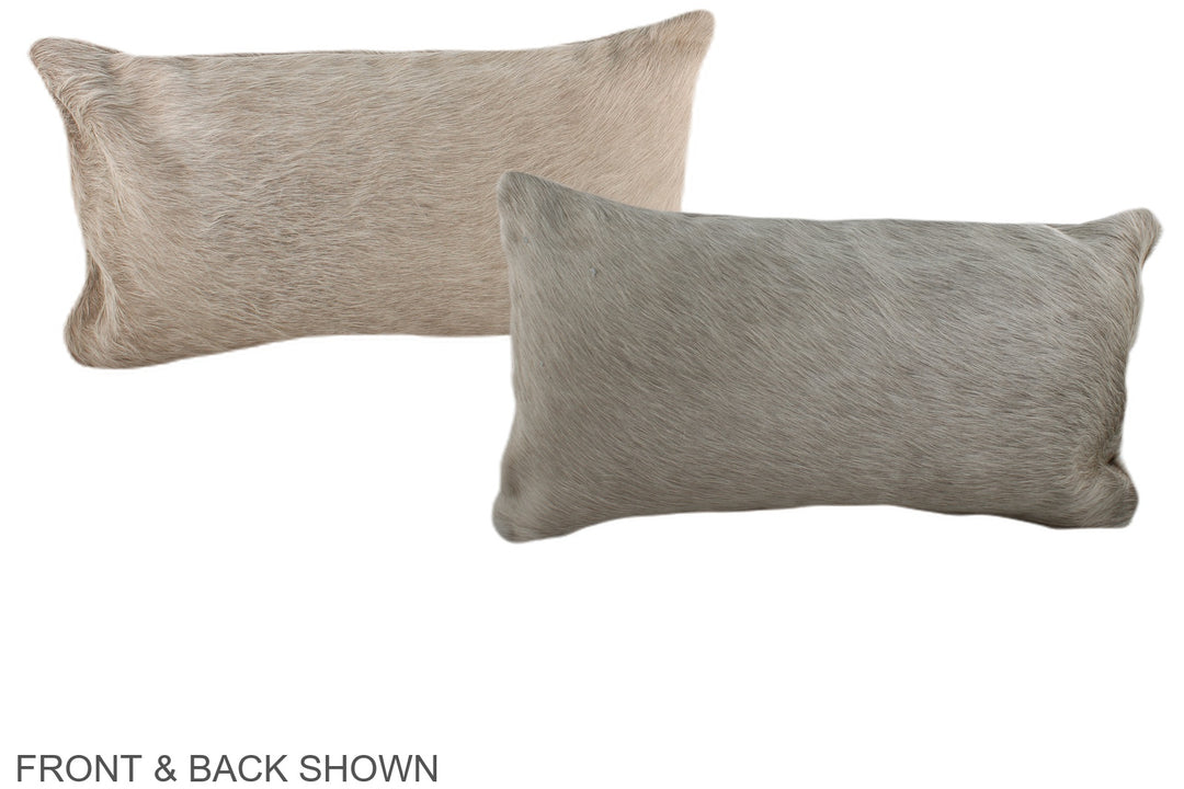 Ivory with Beige 12"x22" Brazilian Cowhide Pillow #A38015 by Hudson Hi