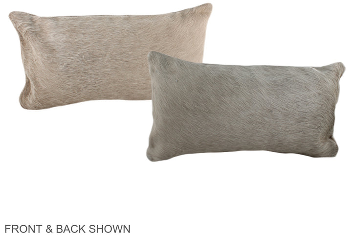 Ivory with Beige 12"x22" Brazilian Cowhide Pillow #A38015 by Hudson Hides