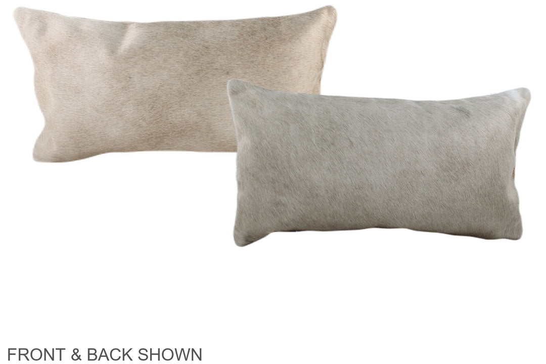 Ivory with Beige 12"x22" Brazilian Cowhide Pillow #A38019 by Hudson Hi