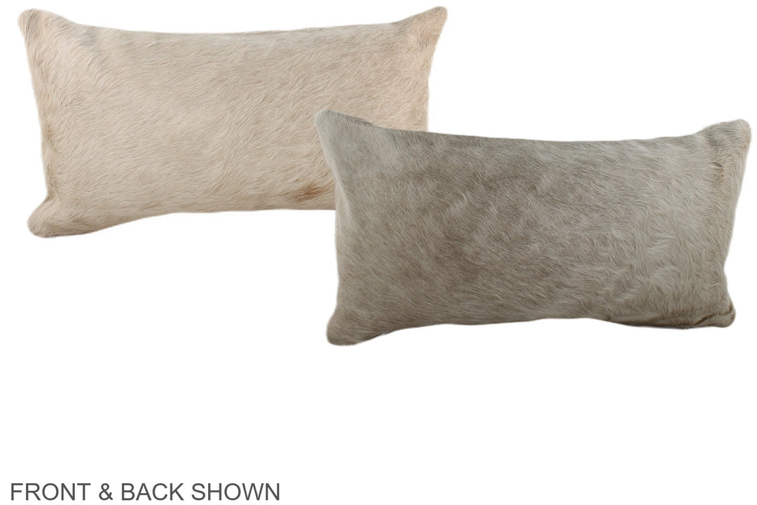 Ivory with Beige 12"x22" Brazilian Cowhide Pillow #A38028 by Hudson Hi