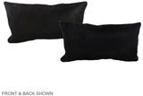 Solid Black 12"x22" Brazilian Cowhide Pillow #A38030 by Hudson Hides