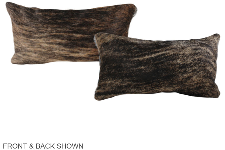 Dark Brindle 12"x22" Brazilian Cowhide Pillow #A38033 by Hudson Hides