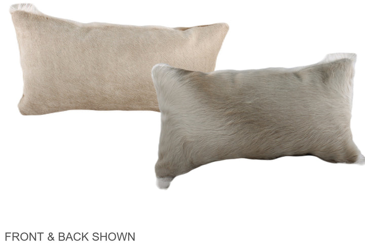 Champagne 12"x22" Brazilian Cowhide Pillow #A38038 by Hudson Hides