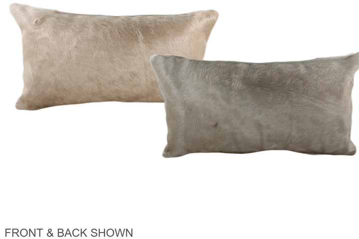 Champagne 12"x22" Brazilian Cowhide Pillow #A38065 by Hudson Hides