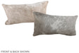 Grey with White 12"x22" Brazilian Cowhide Pillow #A38094 by Hudson Hides