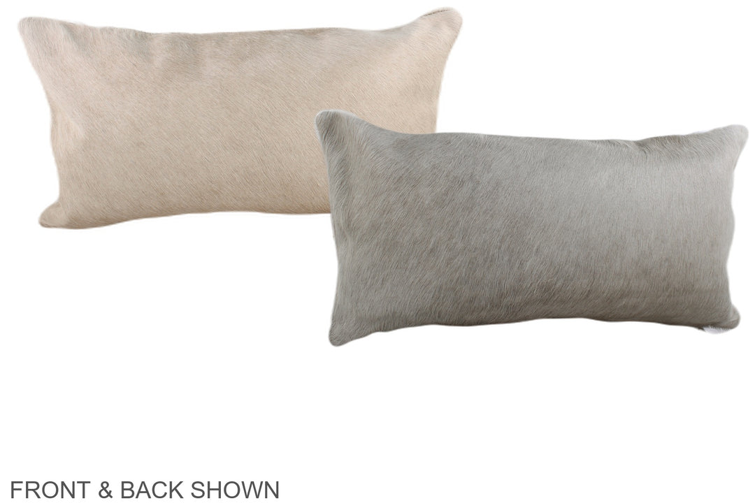 Ivory with Beige 12"x22" Brazilian Cowhide Pillow #A38124 by Hudson Hi