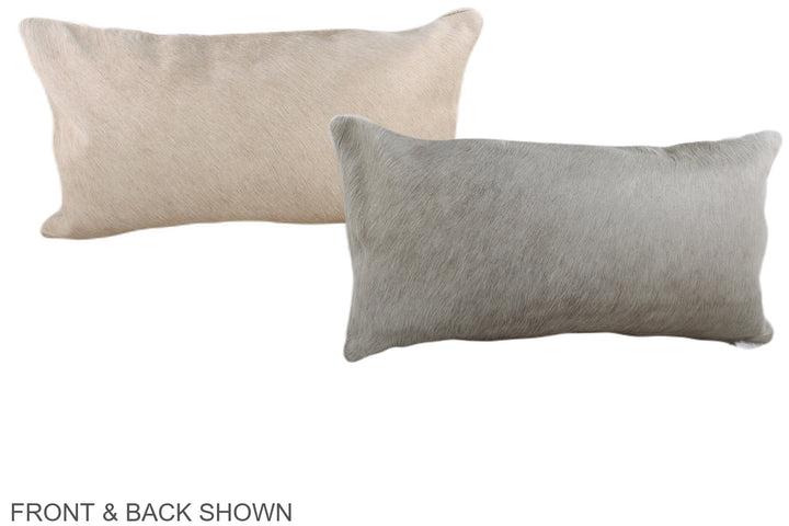 Ivory with Beige 12"x22" Brazilian Cowhide Pillow #A38124 by Hudson Hides