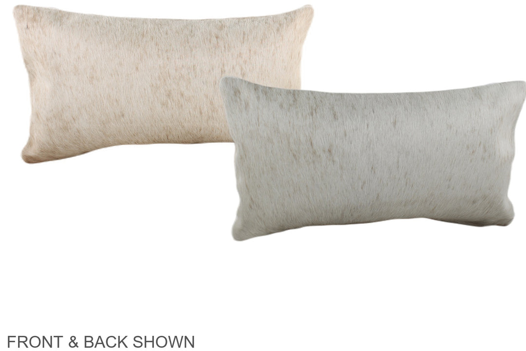 Ivory with Beige 12"x22" Brazilian Cowhide Pillow #A38142 by Hudson Hi