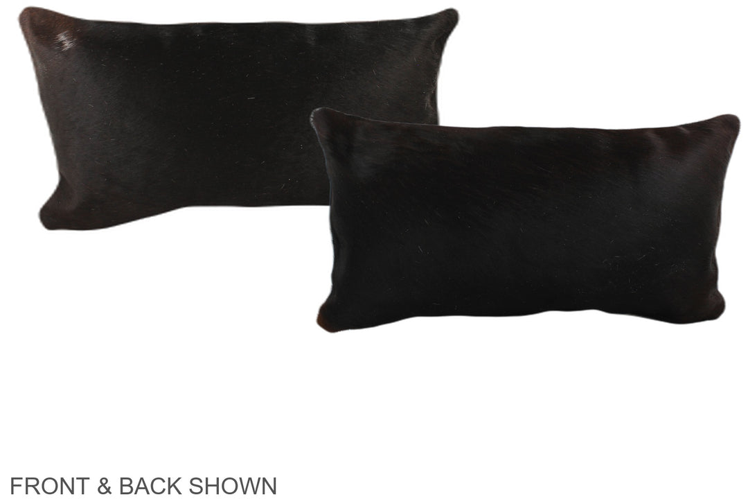 Solid Black 12"x22" Brazilian Cowhide Pillow #A38148 by Hudson Hides