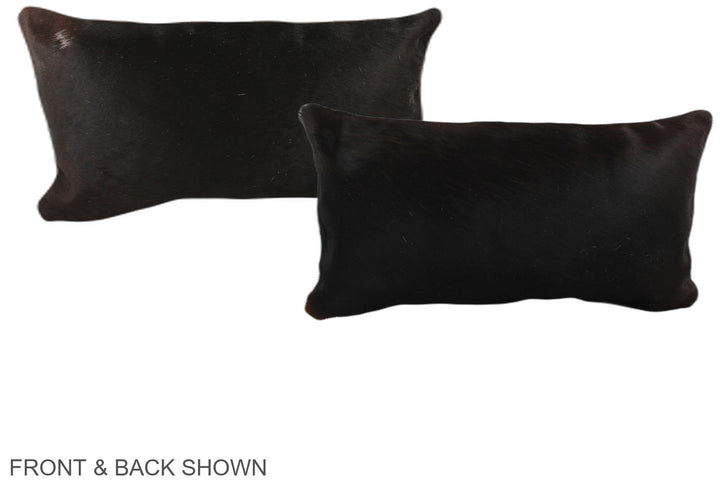 Solid Black 12"x22" Brazilian Cowhide Pillow #A38148 by Hudson Hides