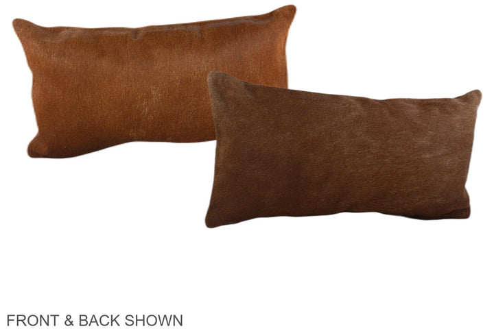 Solid Brown 12"x22" Brazilian Cowhide Pillow #A38156 by Hudson Hides