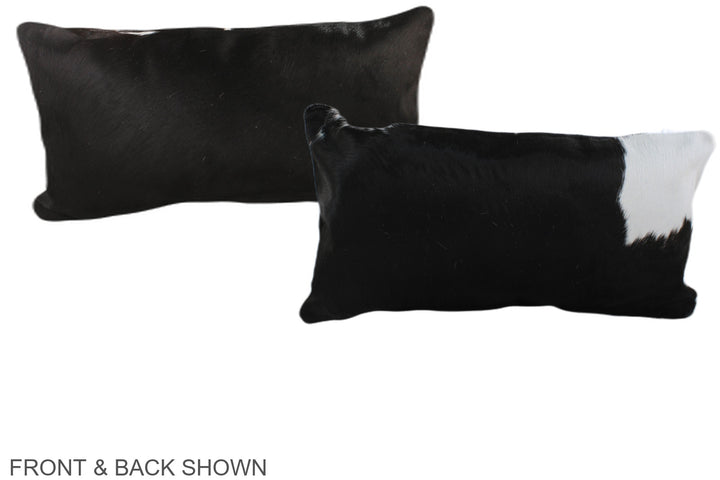 Black and White 12"x22" Brazilian Cowhide Pillow #A38157 by Hudson Hides