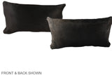 Solid Black 12"x22" Brazilian Cowhide Pillow #A38160 by Hudson Hides