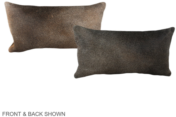 Grey with Beige 12"x22" Brazilian Cowhide Pillow #A38186 by Hudson Hides
