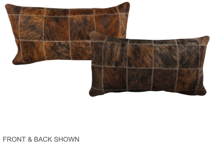 Patchwork 12"x22" Brazilian Cowhide Pillow #A38200 by Hudson Hides