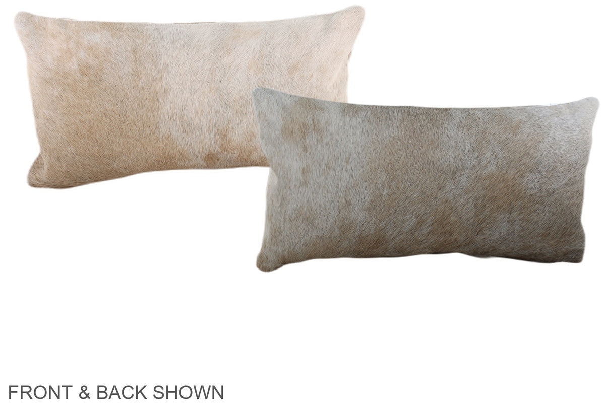 Grey with Beige Cowhide Pillow #A38212