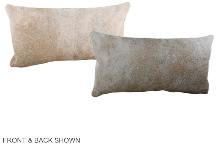 Grey with Beige 12"x22" Brazilian Cowhide Pillow #A38212 by Hudson Hides