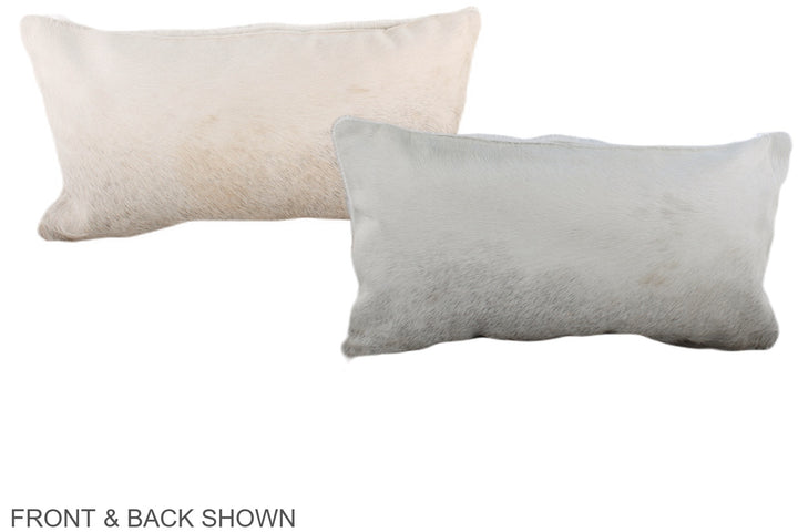 Grey with Beige 12"x22" Brazilian Cowhide Pillow #A38214 by Hudson Hides