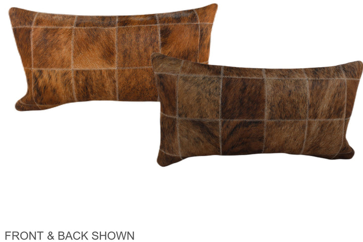 Patchwork 12"x22" Brazilian Cowhide Pillow #A38217 by Hudson Hides