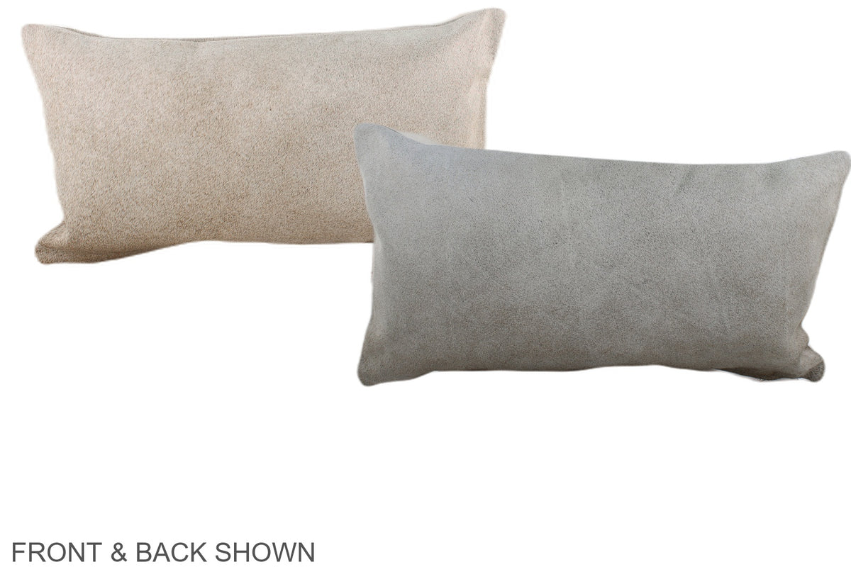 Grey with Beige Cowhide Pillow #A38227