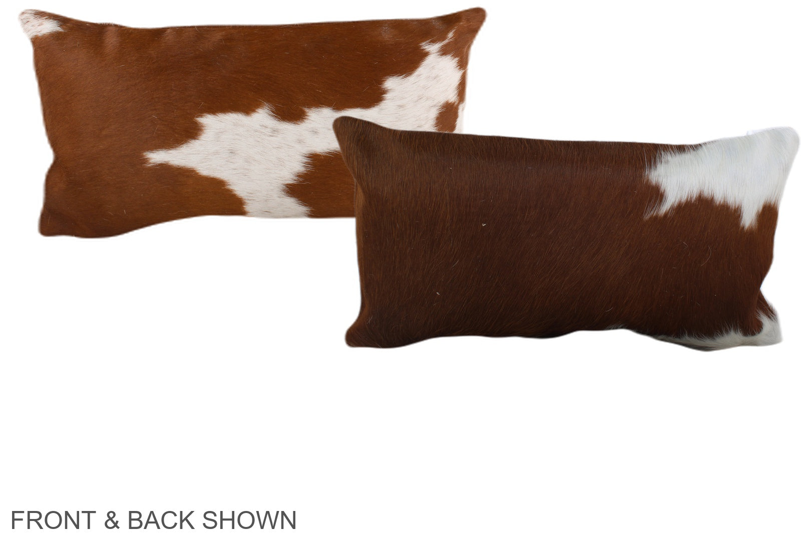 Brown and White Cowhide Pillow #A38229