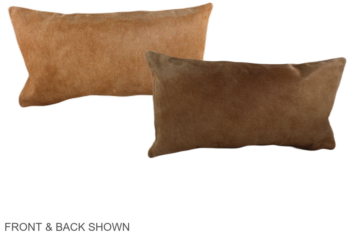Solid Brown Cowhide Pillow #A38232