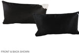 Solid Black 12"x22" Brazilian Cowhide Pillow #A38260 by Hudson Hides