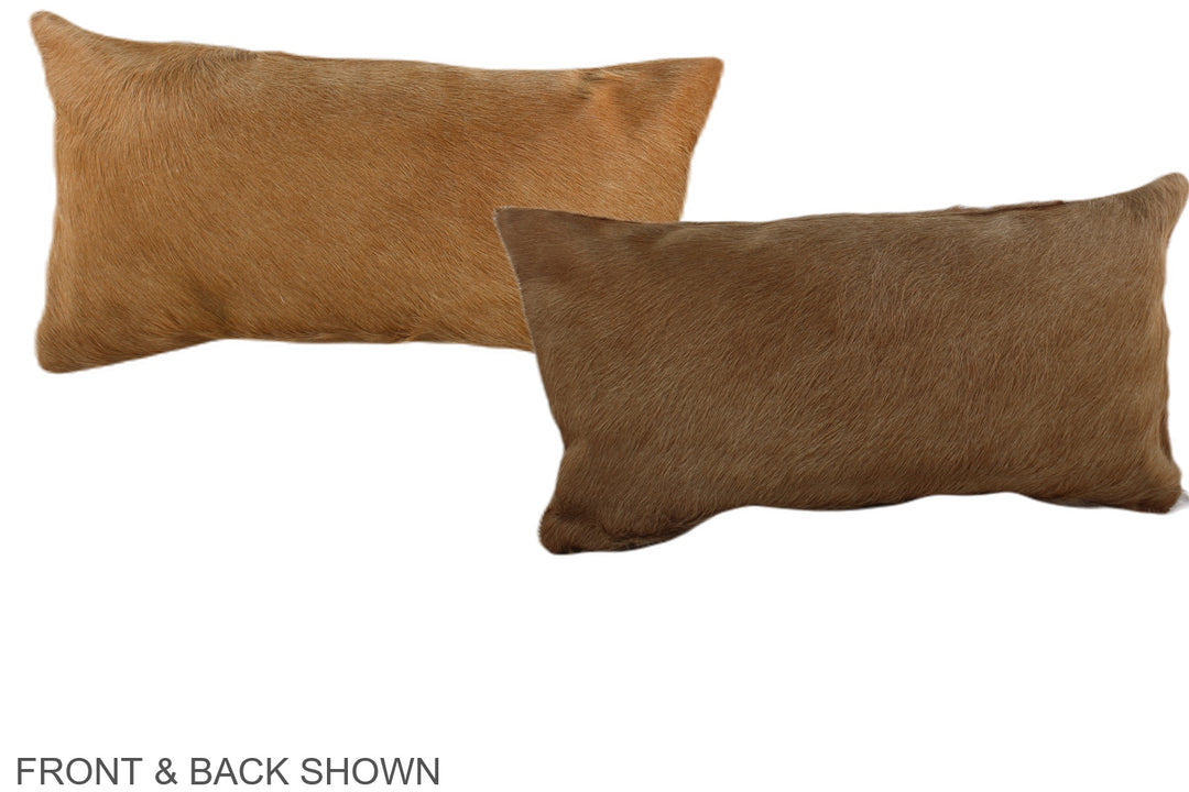 Solid Brown 12"x22" Brazilian Cowhide Pillow #A38273 by Hudson Hides