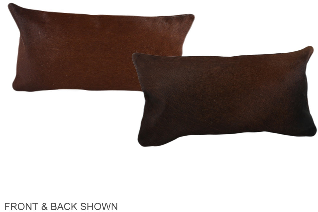 Brown with Red 12"x22" Brazilian Cowhide Pillow #A38279 by Hudson Hide