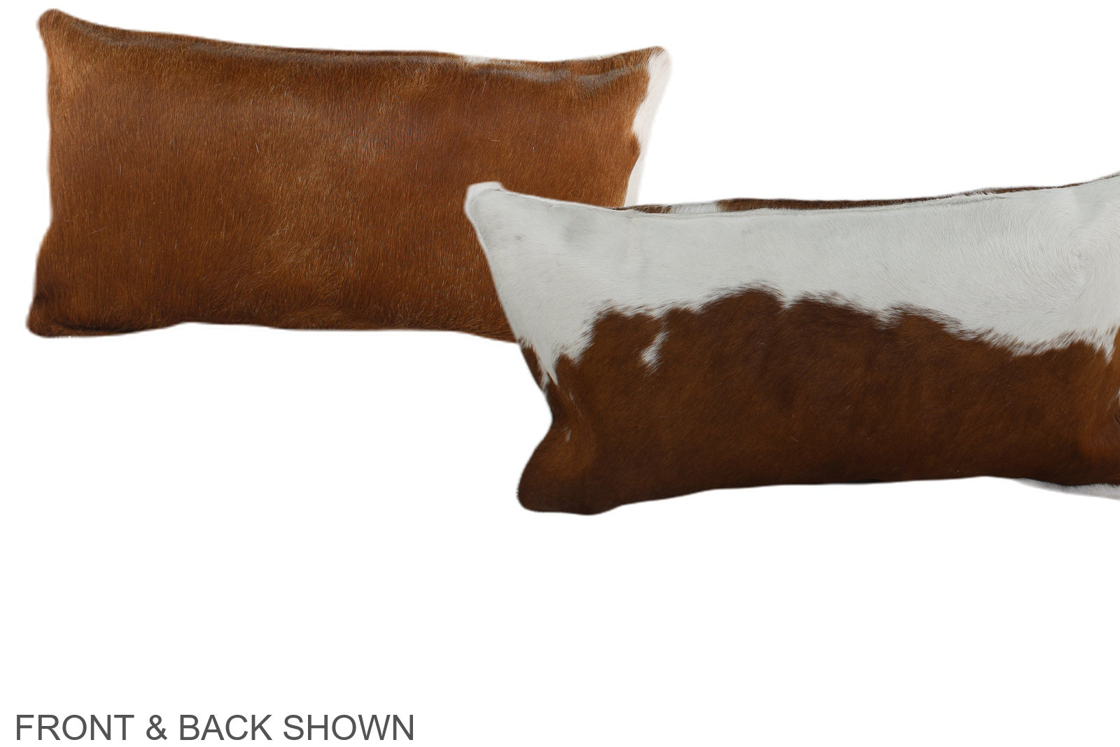 Brown and White Cowhide Pillow #A38289