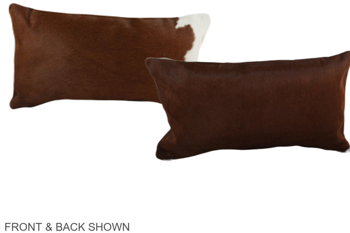 Brown and White 12"x22" Brazilian Cowhide Pillow #A38304 by Hudson Hides