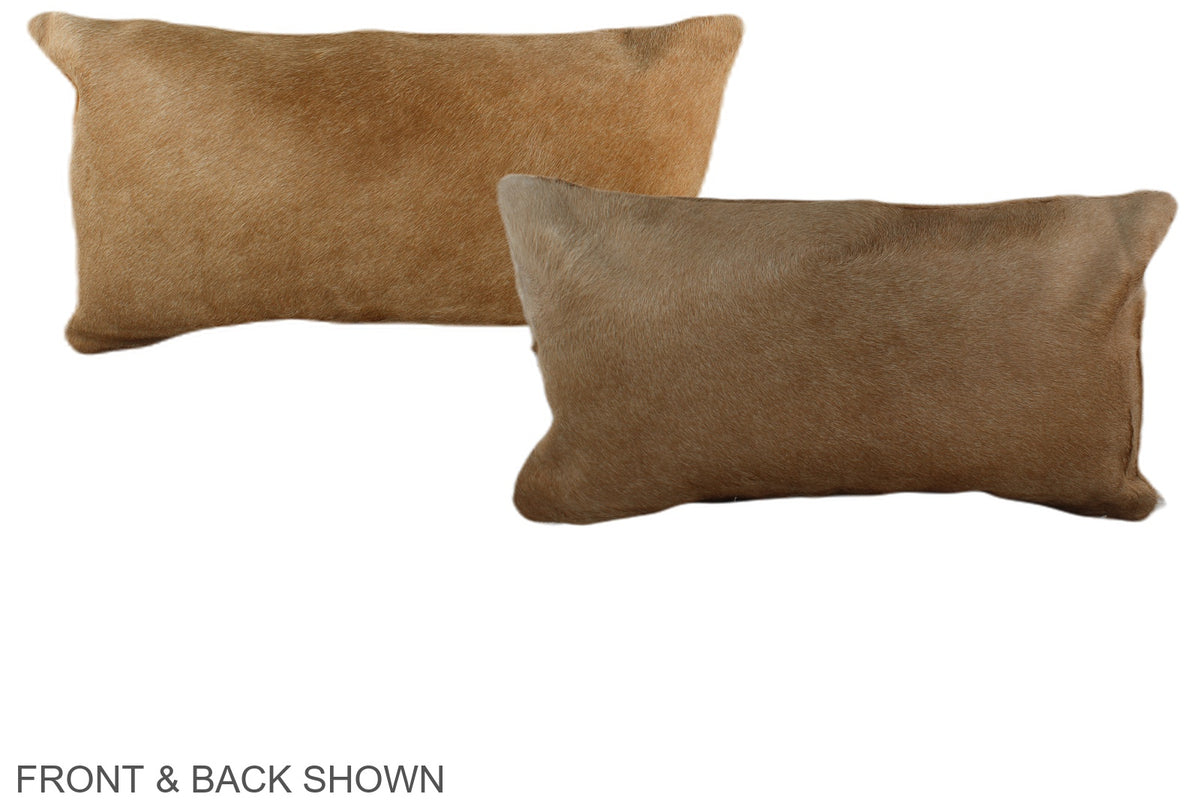 Solid Brown Cowhide Pillow #A38317