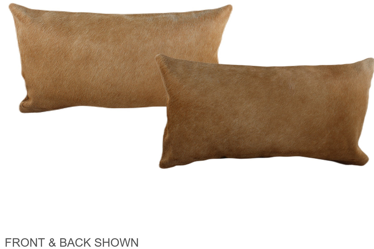 Solid Brown Cowhide Pillow #A38335