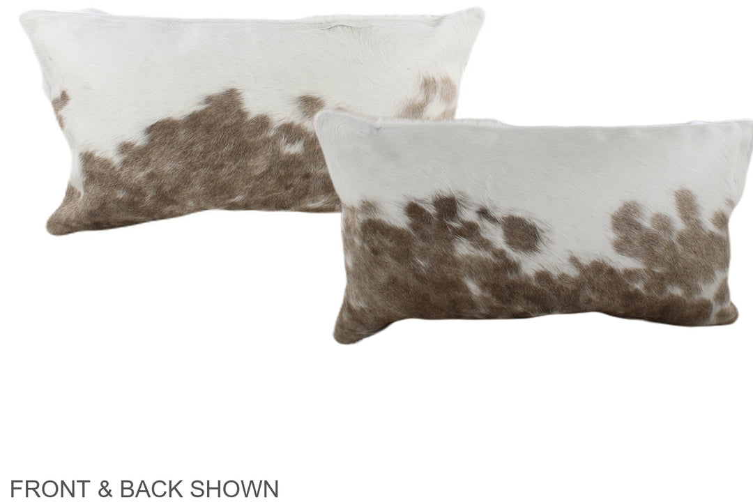 Grey with White 12"x22" Brazilian Cowhide Pillow #A38340 by Hudson Hid