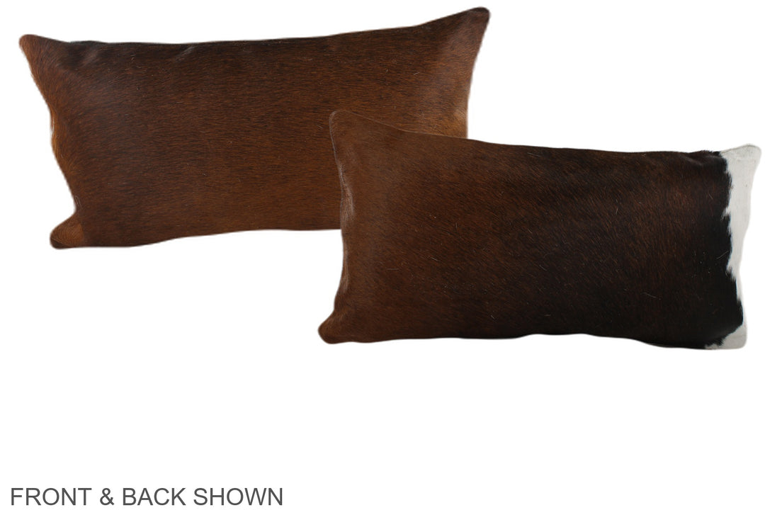 Brown with Red 12"x22" Brazilian Cowhide Pillow #A38353 by Hudson Hide