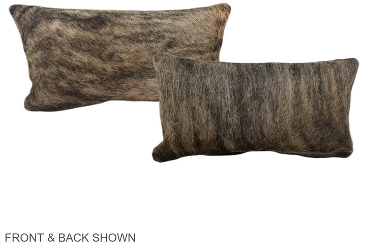 Dark Brindle 12"x22" Brazilian Cowhide Pillow #A38354 by Hudson Hides
