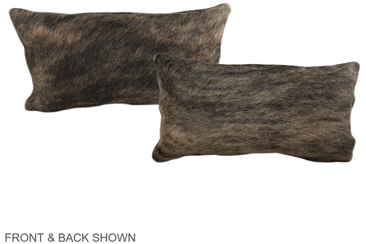 Dark Brindle 12"x22" Brazilian Cowhide Pillow #A38357 by Hudson Hides