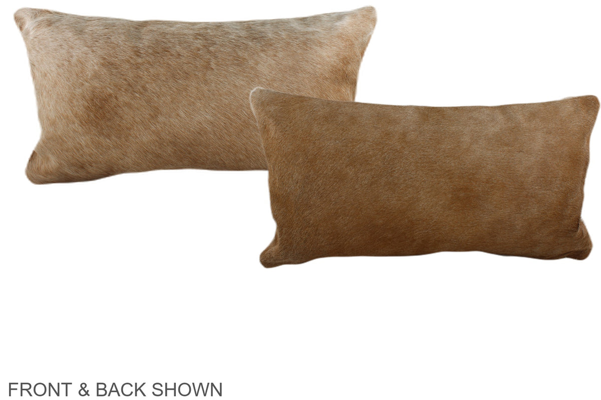 Solid Brown Cowhide Pillow #A38362