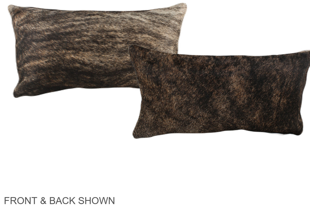 Dark Brindle 12"x22" Brazilian Cowhide Pillow #A38380 by Hudson Hides
