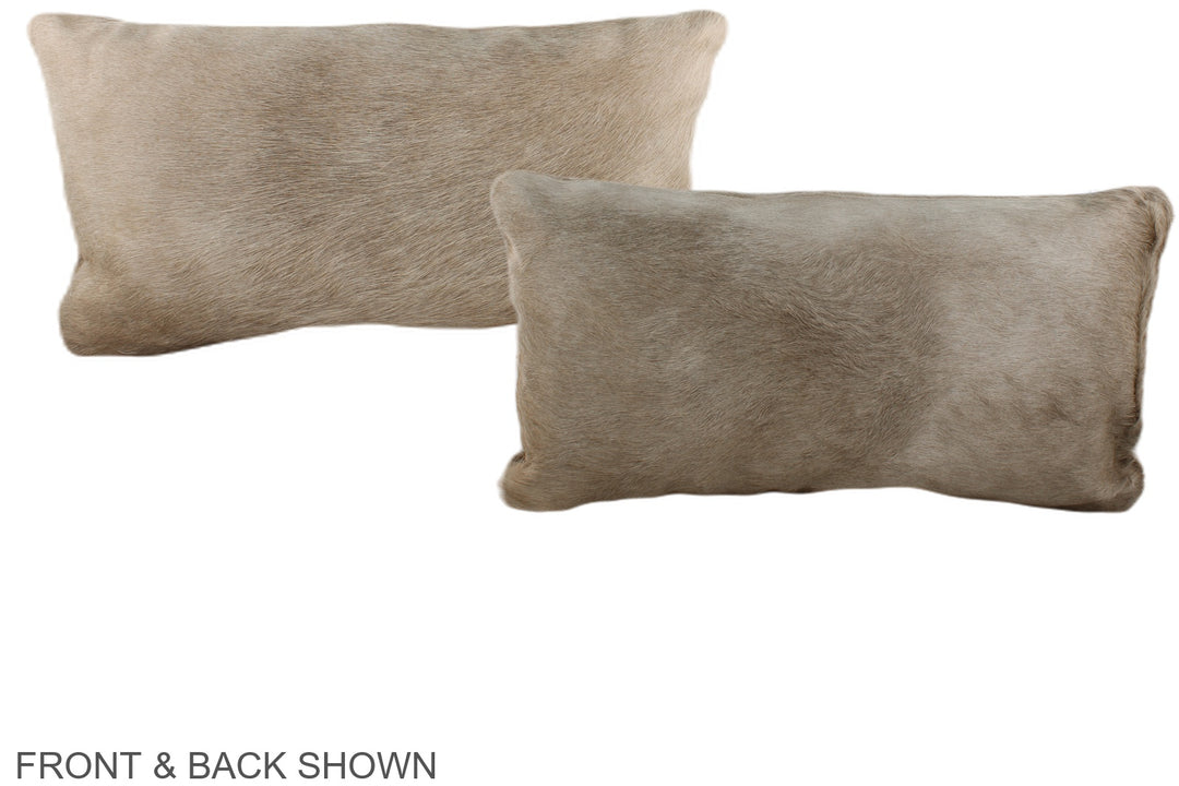 Taupe 12"x22" Brazilian Cowhide Pillow #A38391 by Hudson Hides