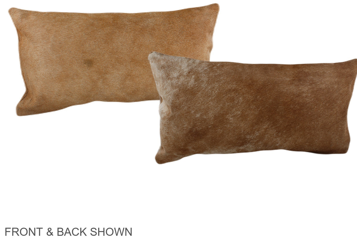 Solid Brown Cowhide Pillow #A38406