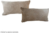 Grey with Beige 12"x22" Brazilian Cowhide Pillow #A38407 by Hudson Hides