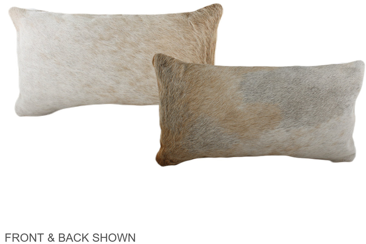 Grey with Beige Cowhide Pillow #A38420