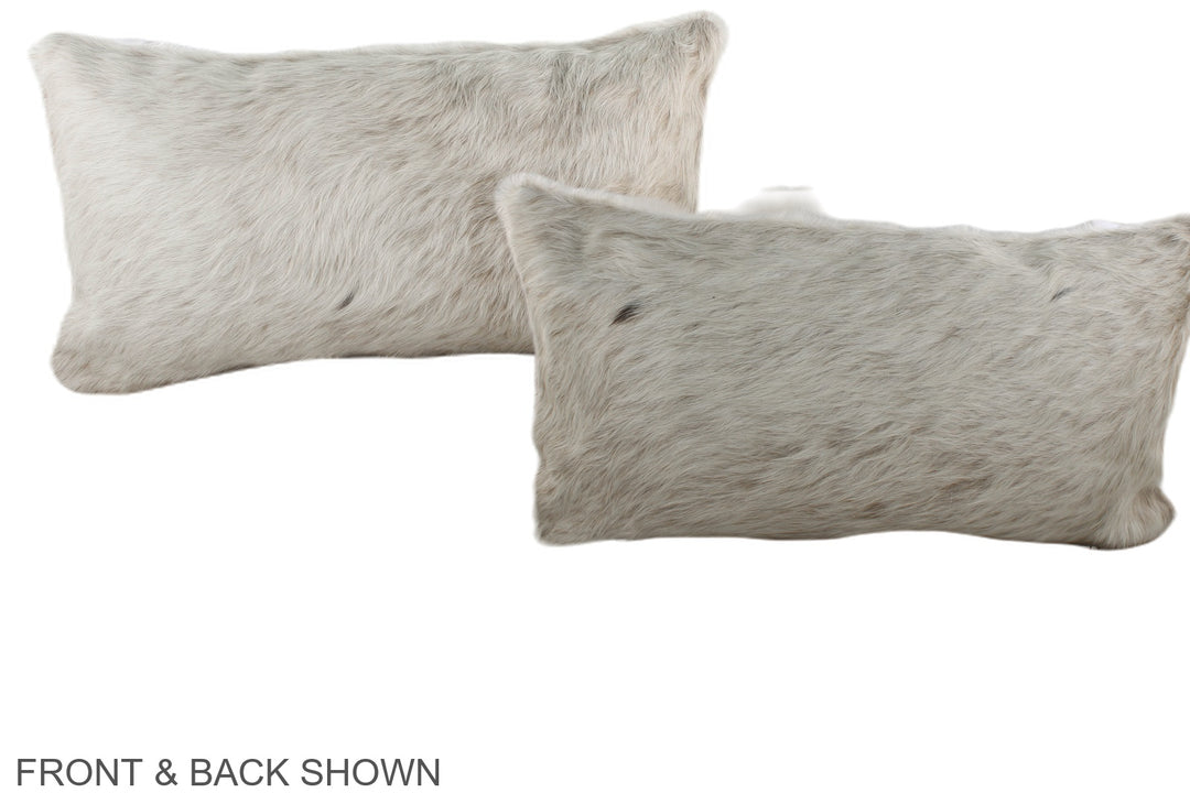 Ivory with Beige 12"x22" Brazilian Cowhide Pillow #A38429 by Hudson Hi