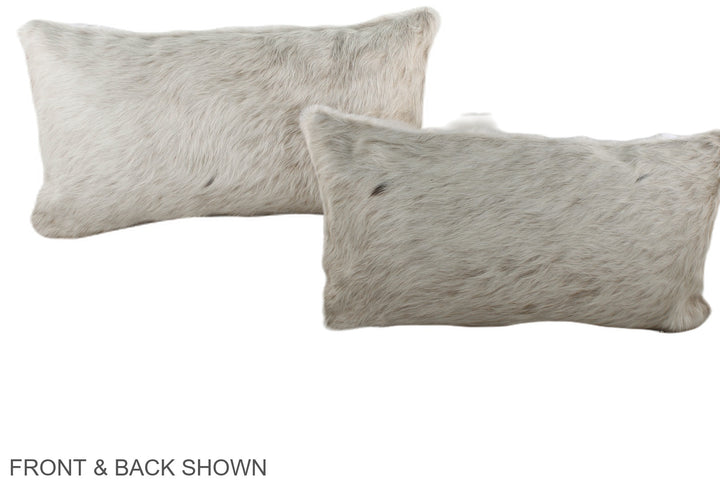 Ivory with Beige 12"x22" Brazilian Cowhide Pillow #A38429 by Hudson Hides