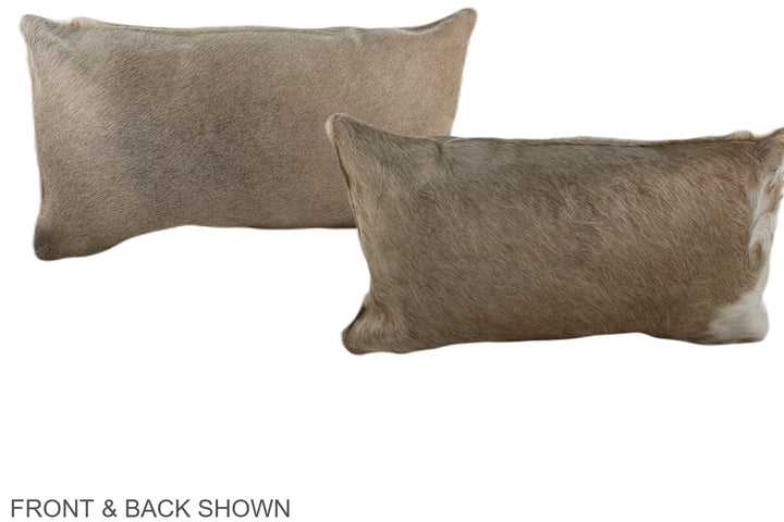 Taupe 12"x22" Brazilian Cowhide Pillow #A38438 by Hudson Hides