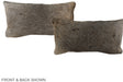 Grey with Beige 12"x22" Brazilian Cowhide Pillow #A38455 by Hudson Hides